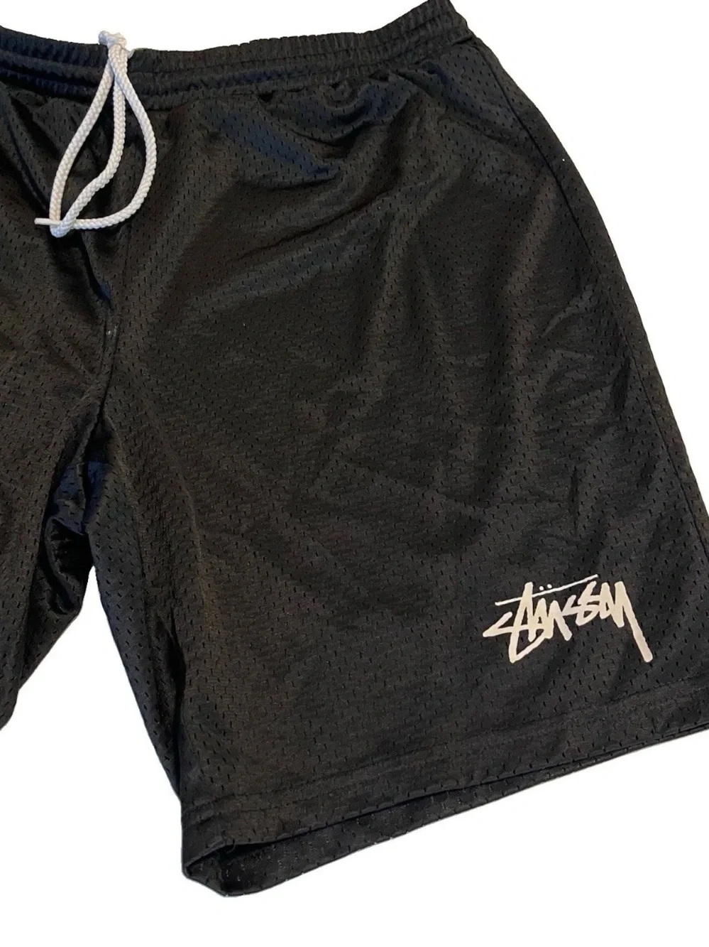 Stussy Shorts Mesh Black Small Relaxed Fit Streetwear